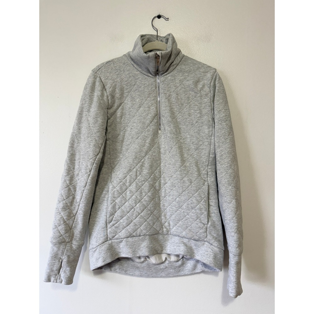 Lululemon Kanto Catch Me Half Zip Quilted Pullover Heathered Grey Size 4